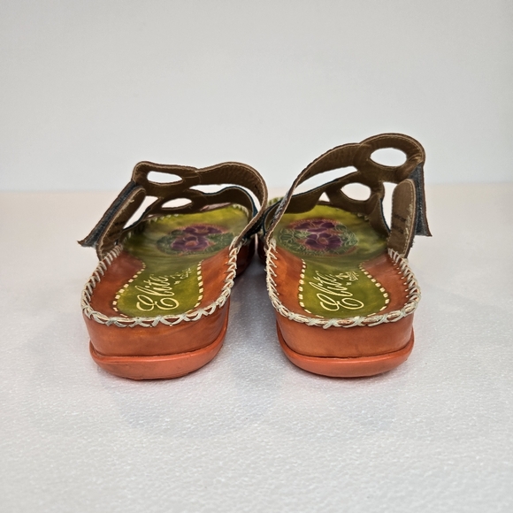 Corkys Elite Midtown Boho Slide Sandals Womens Size 10 Colorful Eclectic Leather - Picture 4 of 12